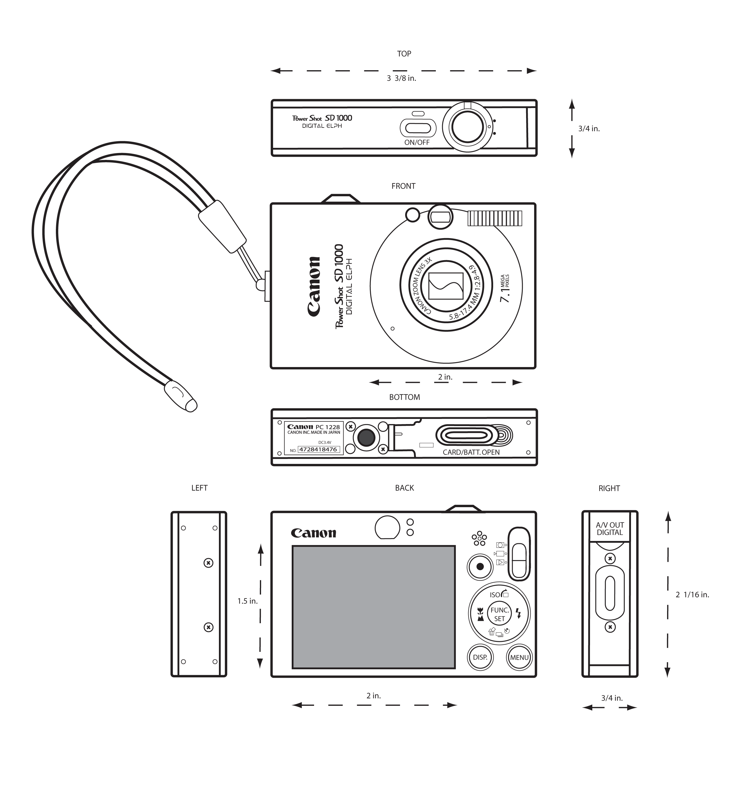2572x2799 student work canon camera orthographic drawing freelance - Canon Drawing