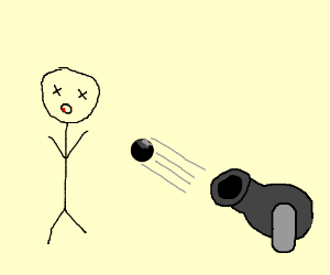 300x250 stick figure man gets shot - Canon Drawing