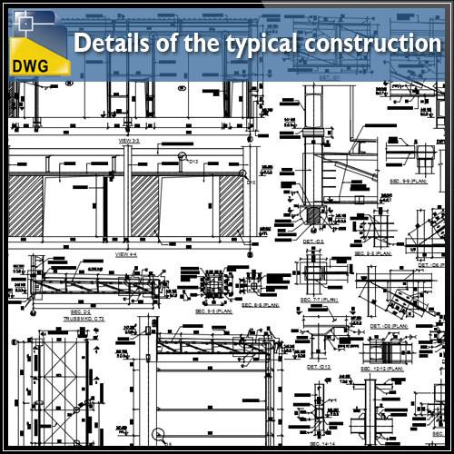 500x500 Details Of The Typical Construction Of Canopy Dwg Autocad - Canopy Drawings