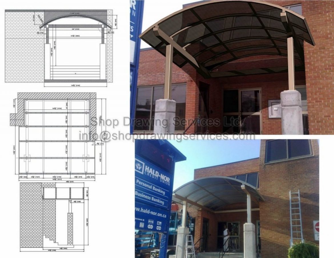 1170x903 Steel Canopy Shop Drawings - Canopy Drawings