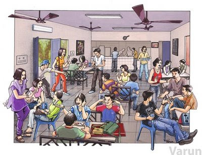 400x307 The Craziest Part Of College - Canteen Drawing