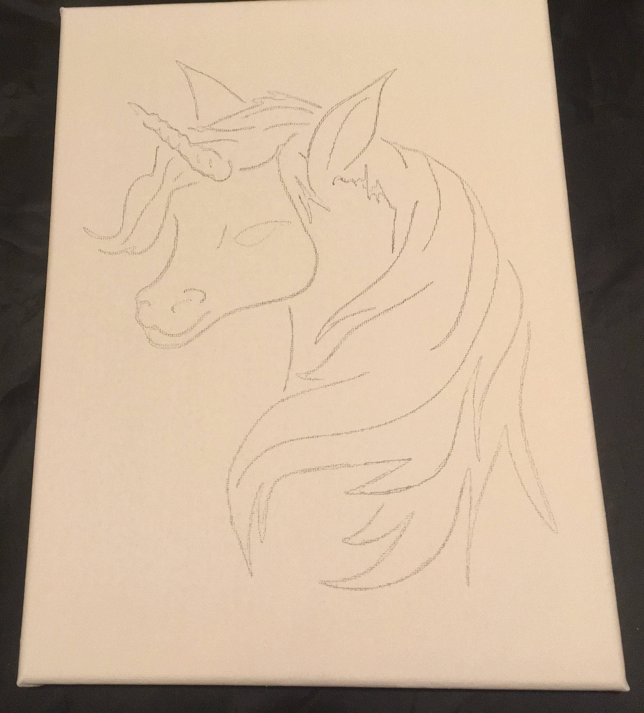 2713x3000 Unicorn Canvas Drawing To Paint Or Colour Hand Drawn Unicorn Etsy - Canvas Drawing
