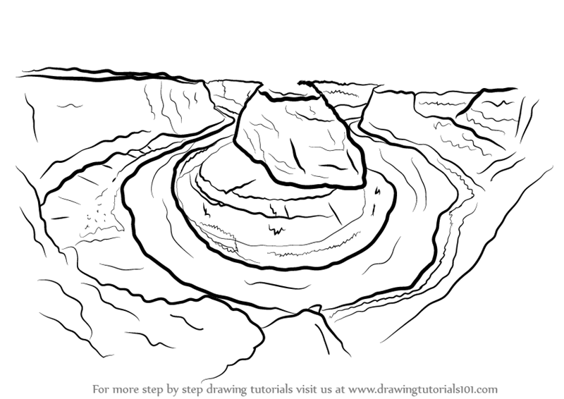 800x566 Learn How To Draw Horse Shoe Bend - Canyon Drawing