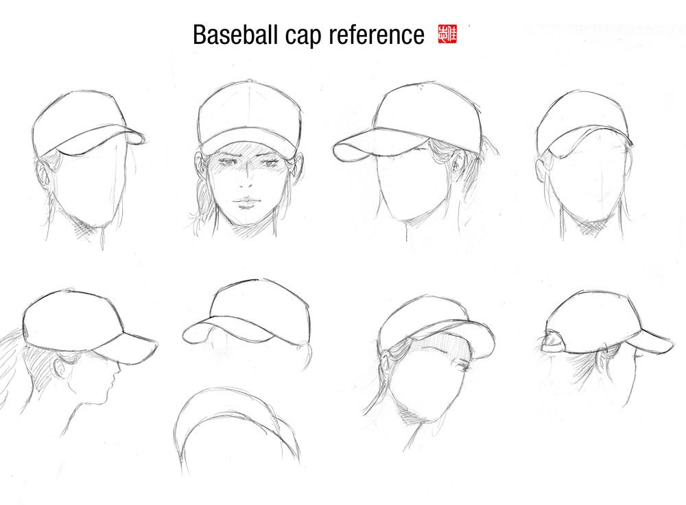 1000x736 baseball cap reference - Cap Drawing