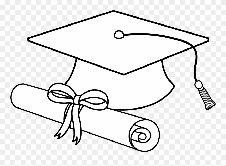 880x644 Flying Graduation Caps Clip Art Cap Line - Cap Drawing