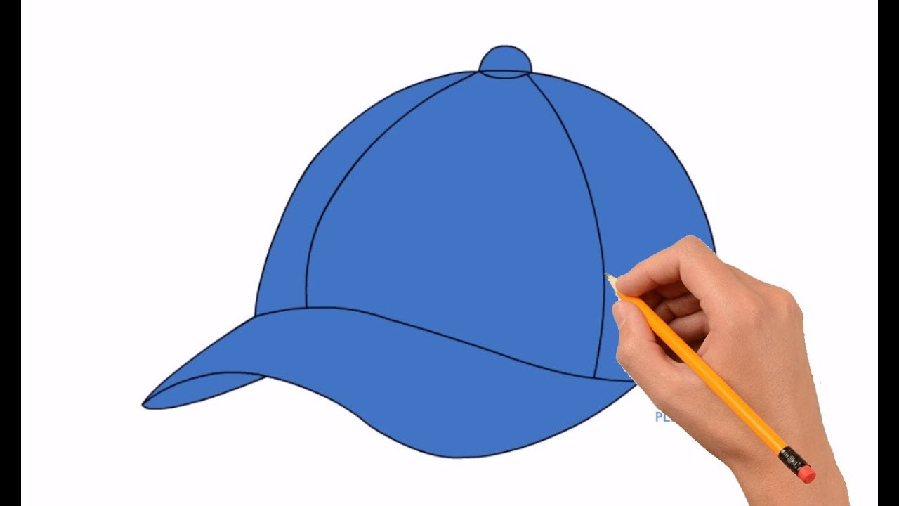 1280x720 how to draw a baseball cap step - Cap Drawing