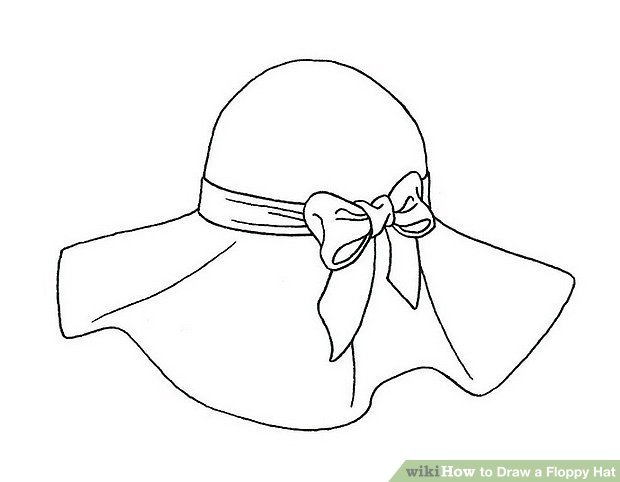 620x482 How To Draw A Floppy Hat Steps - Cap Drawing Images