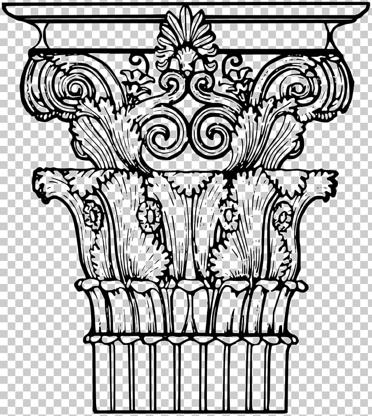728x813 corinthian order column drawing classical order capital, roman - Capital Drawing