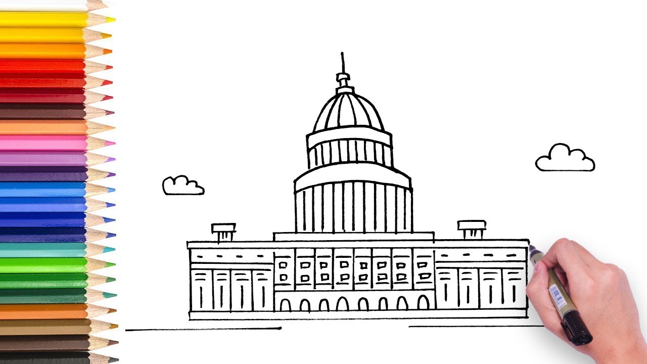 1280x720 learn how to draw us capital building - Capital Drawing