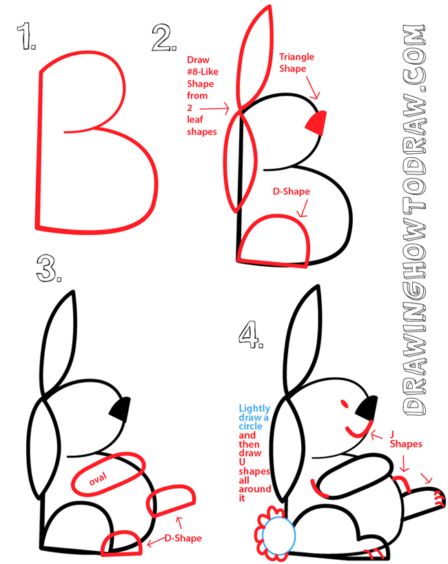 650x818 big guide to drawing cartoon bunny rabbits with basic shapes - Capital Drawing