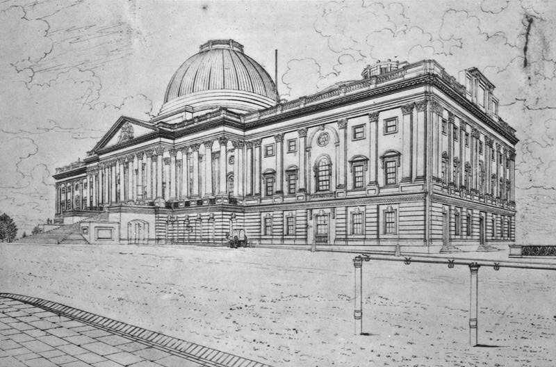 800x528 Early Drawing Of Capitol Building - Capitol Building Drawing