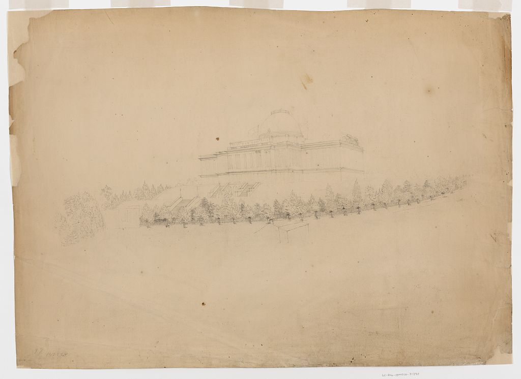 1024x746 Southwest View Of The U S Capitol Building With Cast Iron Fence - Capitol Building Drawing
