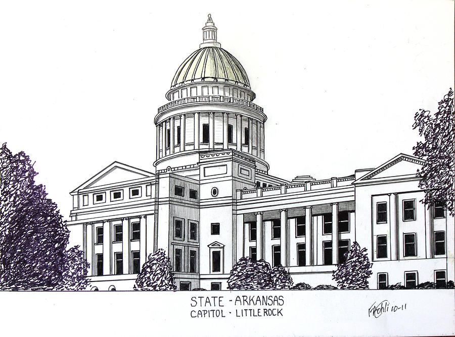 900x668 Arkansas State Capitol Drawing - Capitol Building Drawing