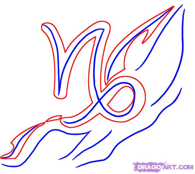 623x557 draw tribal zodiac sign capricorn, step - Capricorn Drawings