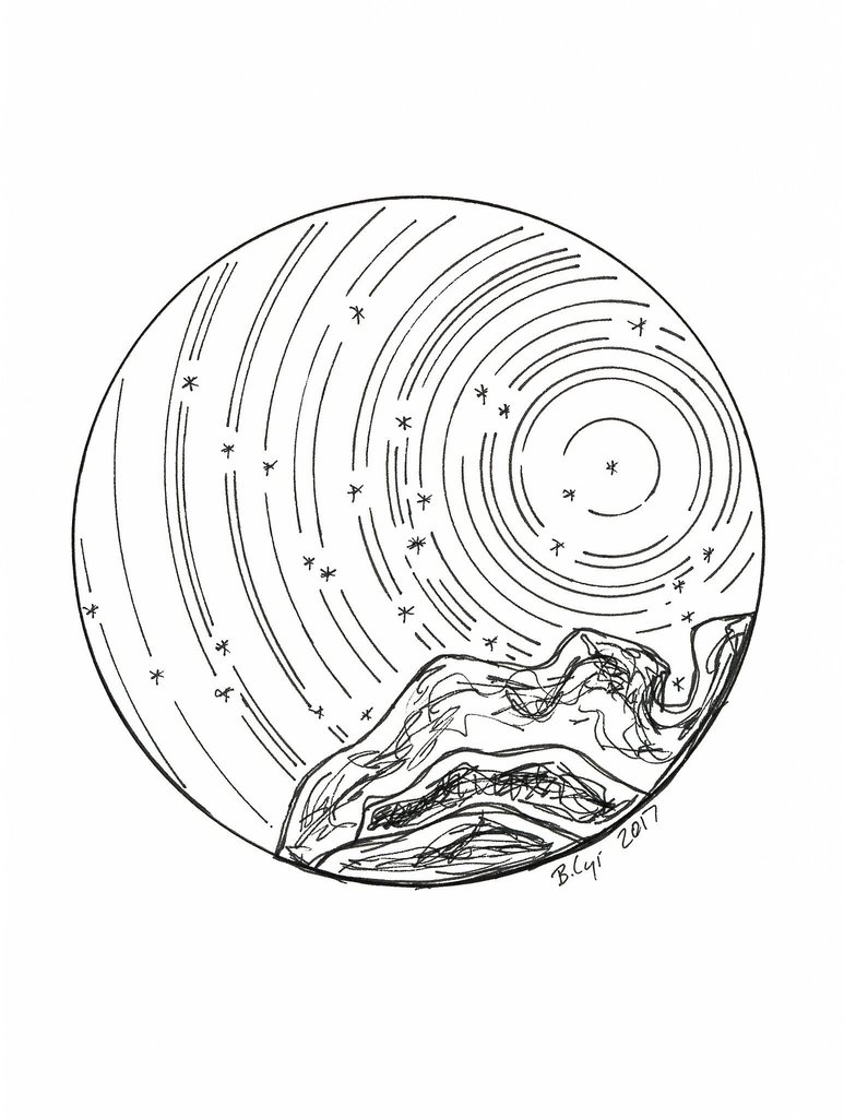 773x1024 star trails - Capricorn Drawings