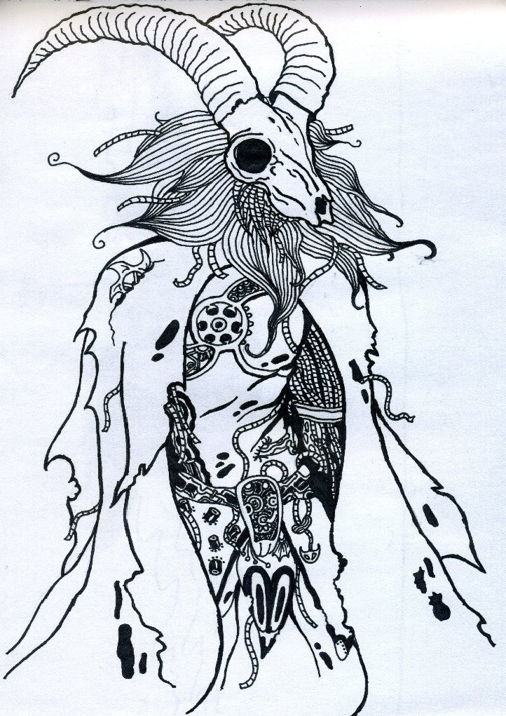 722x1021 unique capricorn tattoo design - Capricorn Drawings