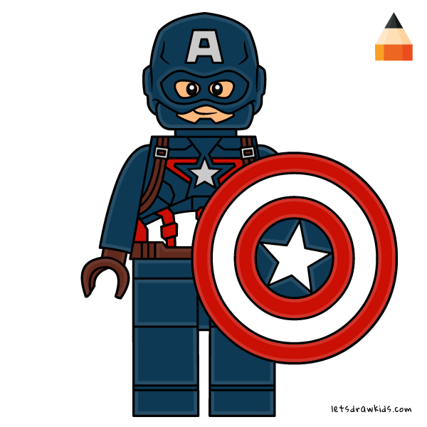 600x600 how to draw captain america lego marvel's studio - Captain America Cartoon Drawing
