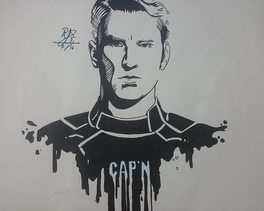 900x718 captain america drawing - Captain America Drawing