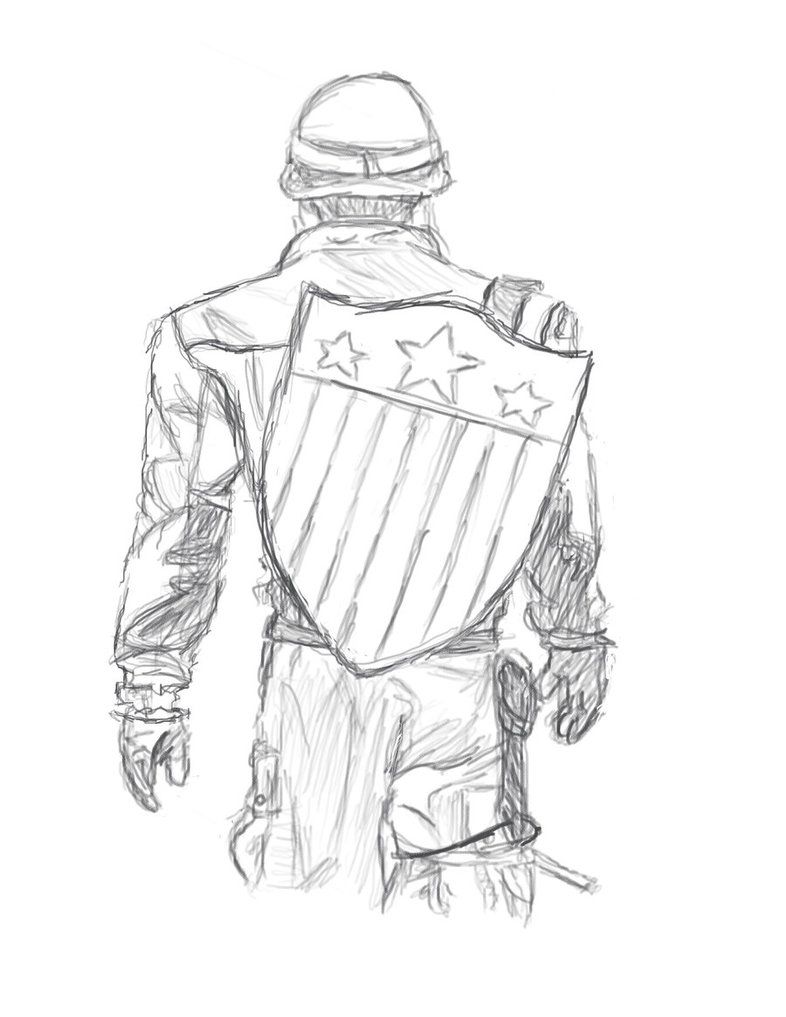 786x1017 captain america sketch - Captain America Drawing