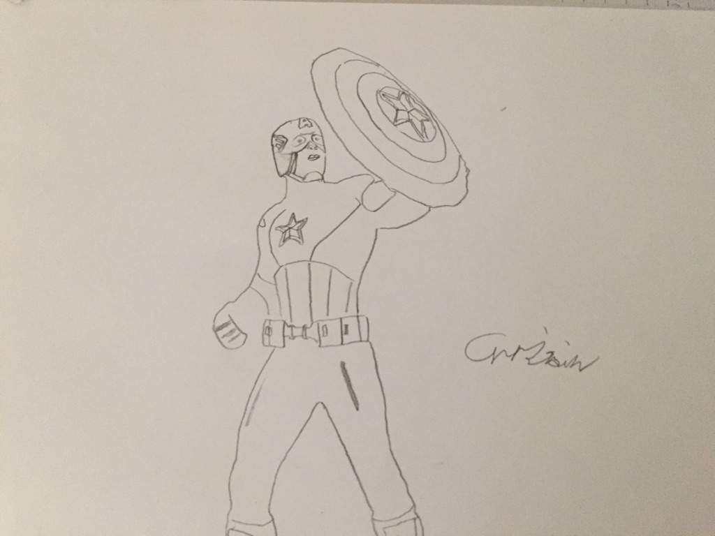 1024x768 captain america - Captain America Drawing