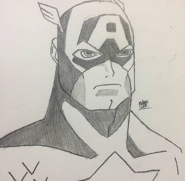 636x622 captain america drawing - Captain America Drawing