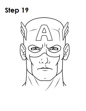 300x388 draw captain america stem arts n crafts in marvel - Captain America Face Drawing