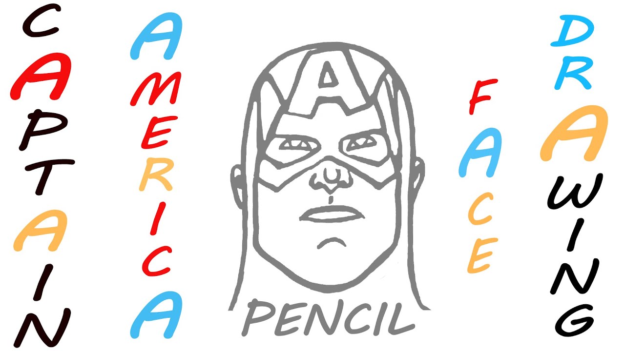 1280x720 how to draw captain america face easy for kids marvel - Captain America Face Drawing