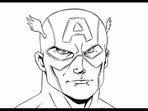 480x360 how to draw captain america, step - Captain America Face Drawing