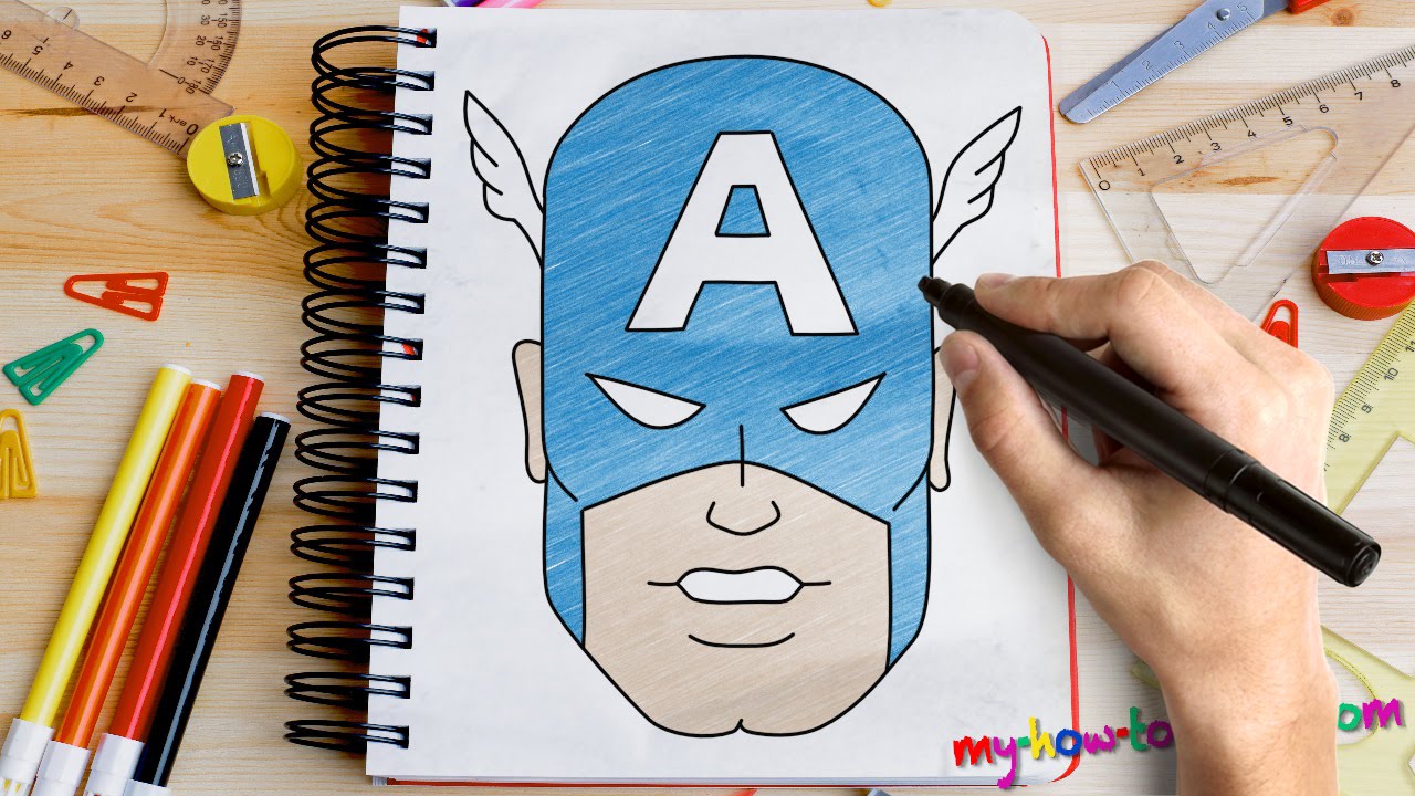 1280x720 How To Draw Captain America - Captain America Face Drawing