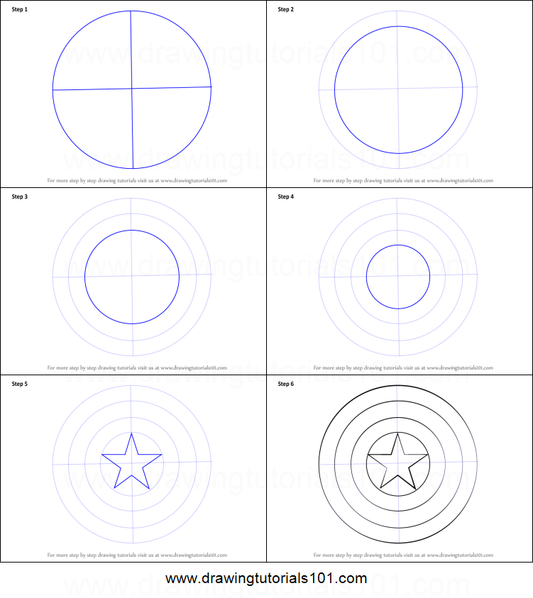 Как нарисовать щит капитана америки