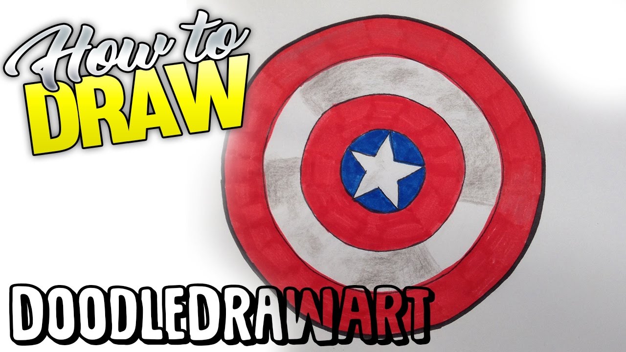 1280x720 how to draw the captain america shield step - Captain America Shield Drawing
