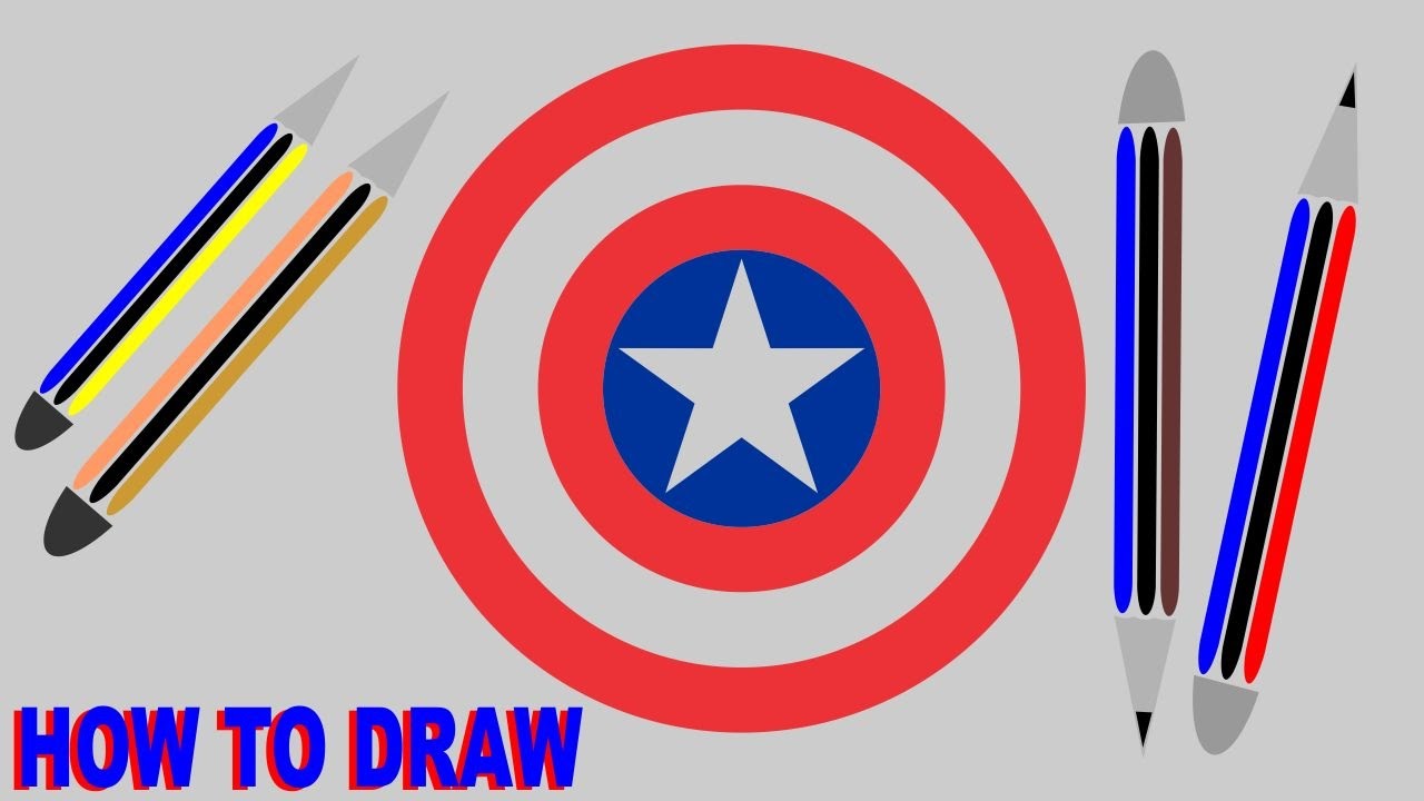 1280x720 how to draw captain america shield - Captain America Shield Drawing