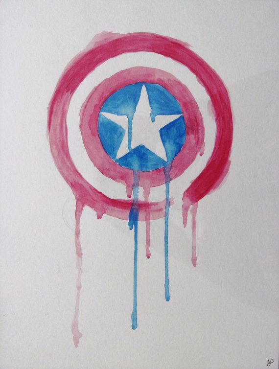 570x754 watercolor shield nerdy tats marvel tattoos, captain america - Captain America Shield Drawing