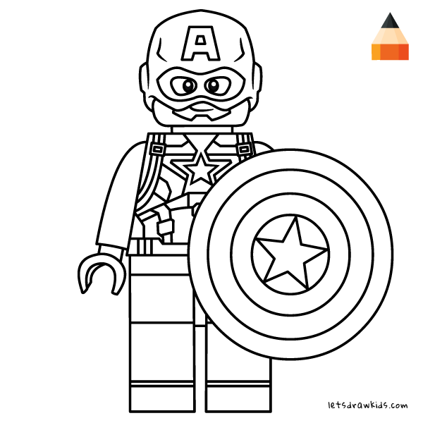 600x600 How To Draw Captain America Lego Marvel's Studio - Captain Drawing