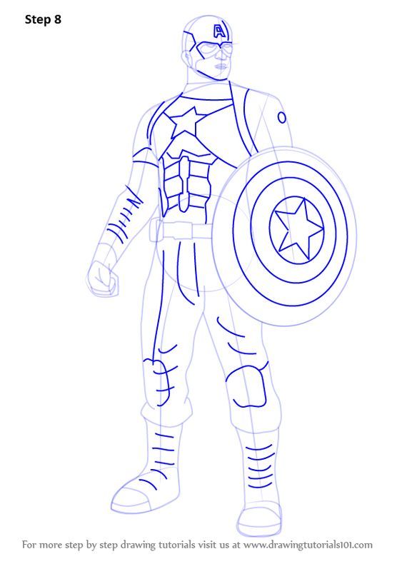 563x797 learn how to draw captain america from captain america civil war - Captain Drawing