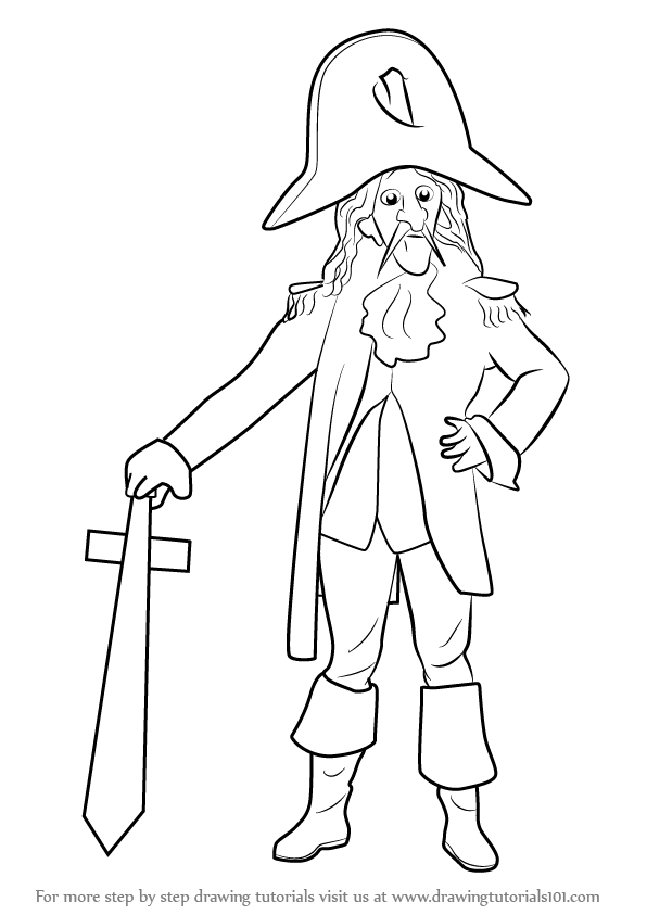 596x843 learn how to draw captain cook - Captain Drawing