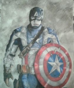 251x300 Captain America Color Pencil Drawingavengerschris Evanscivil - Captain Drawing