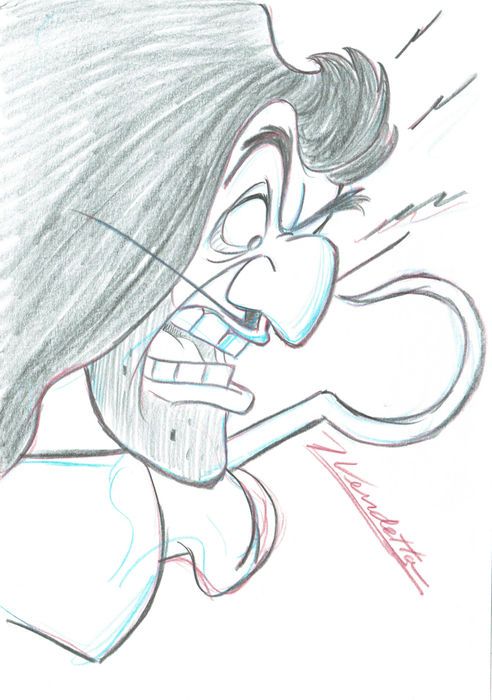 492x700 Disney - Captain Hook Drawing
