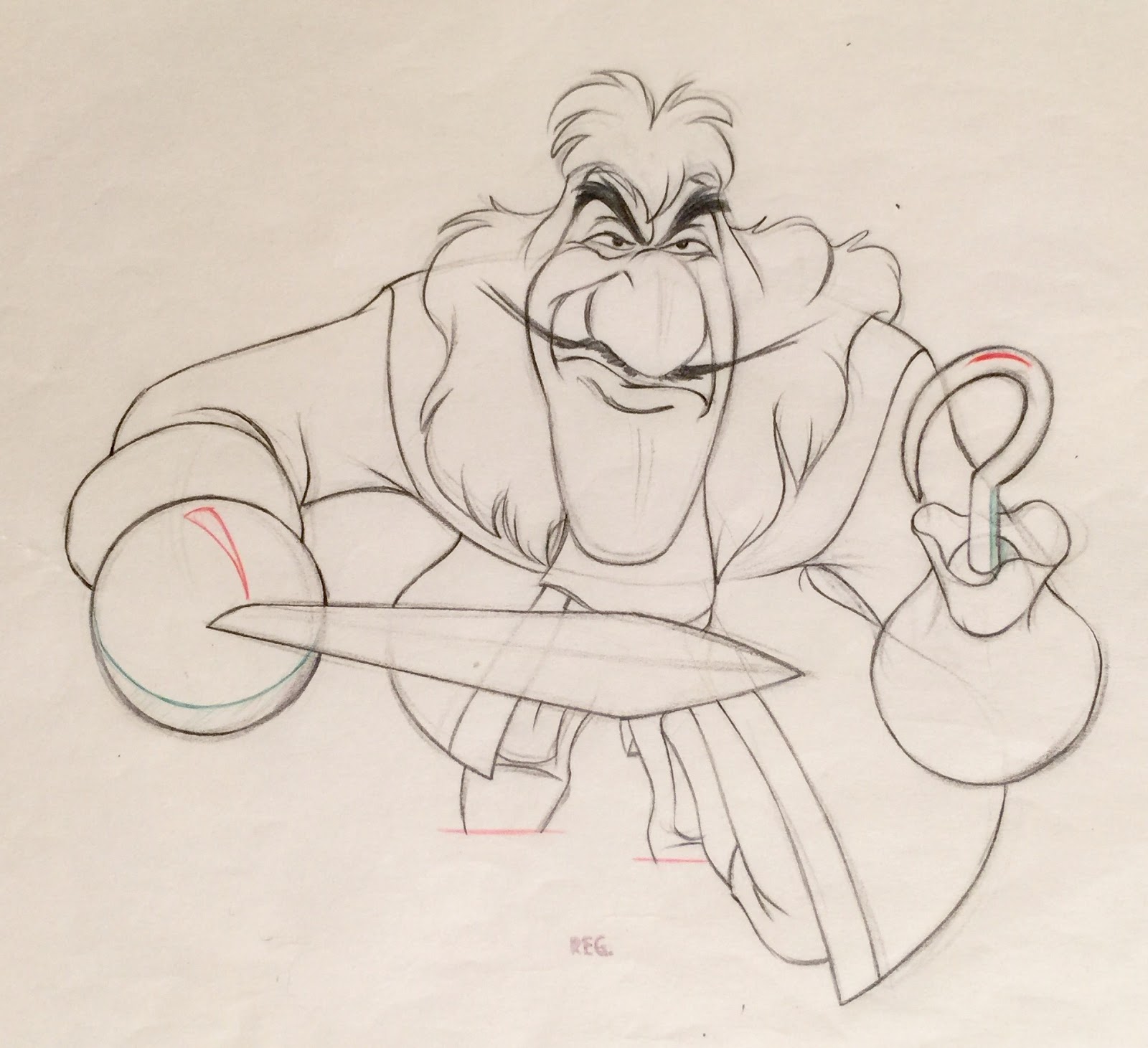 1600x1461 animation collection original production drawing of captain hook - Captain Hook Drawing