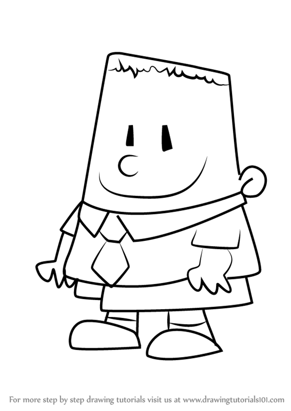 567x800 learn how to draw george beard from the adventures of captain - Captain Underpants Drawing