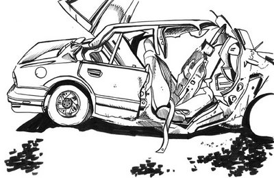 400x260 Car Accident Coloring Page - Car Accident Drawing