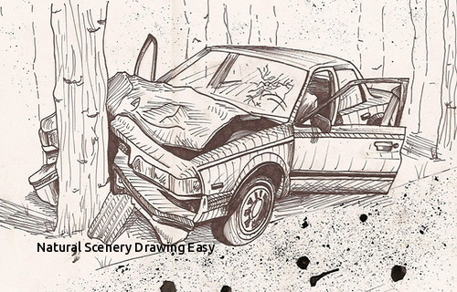500x320 Natural Scenery Drawing Easy Car Accident Pencil Sketch Drawing - Car Accident Drawing