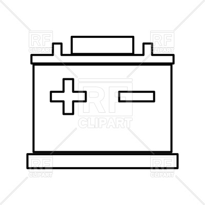 400x400 car battery black color icon vector image of icons and emblems - Car Battery Drawing