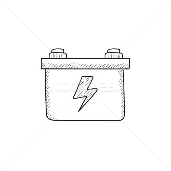 600x600 car battery sketch icon vector illustration andrei krauchuk - Car Battery Drawing