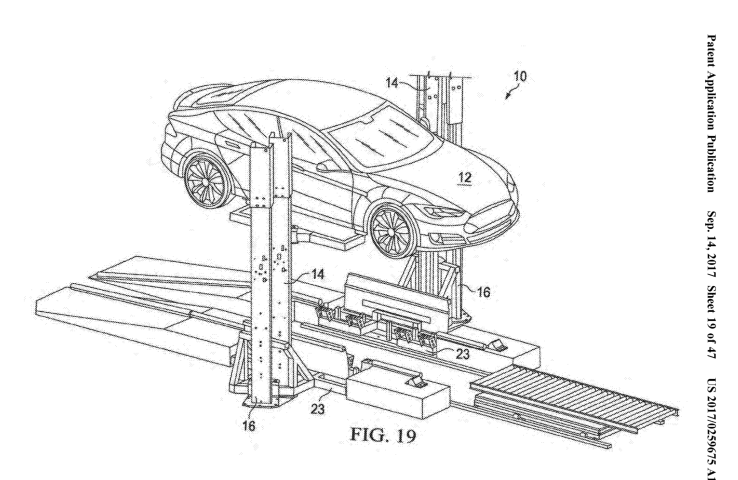 738x480 tesla patent talk a battery swapping system - Car Battery Drawing