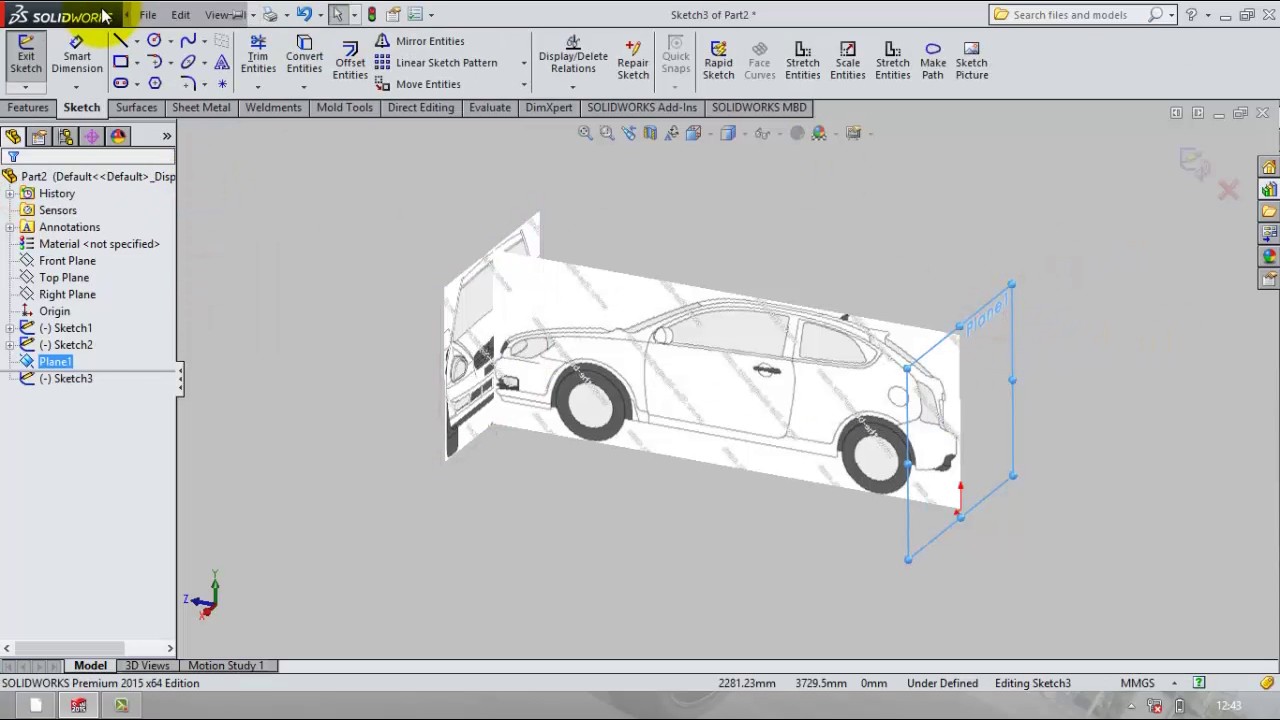 1280x720 car body modelling in solidworks - Car Body Drawing