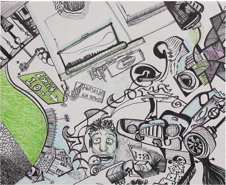 732x598 car crash drawing - Car Crash Drawing