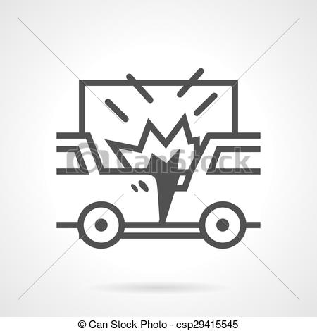450x470 car crash vector icon simple line vector icon for two cars crash - Car Crash Drawing