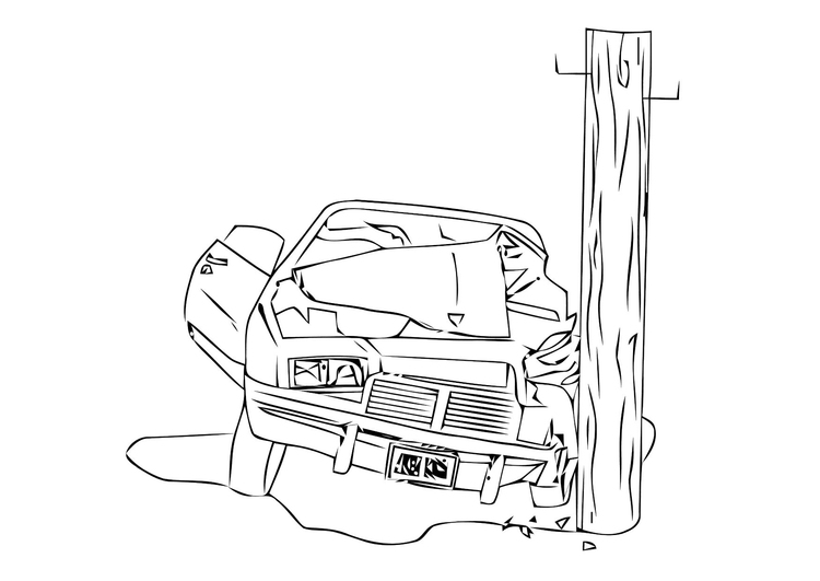 750x531 Coloring - Car Crash Drawing