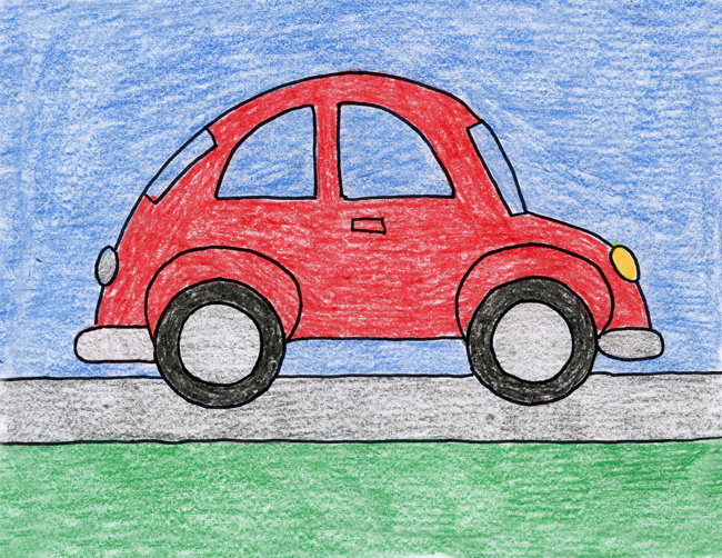 650x502 Draw A Volkswagon Car Art Projects For Kids - Car Drawing